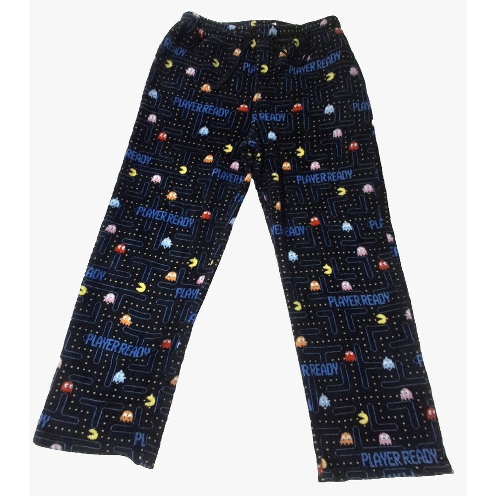 Bandai Namco Pac Man Lg Player Ready Comfy Fleece Lounge Sleep Pants - Picture 2 of 10